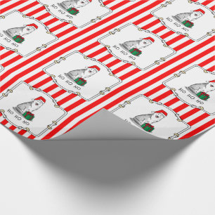 Christmas Santa Hat Siberian Husky (silver) Cute Wrapping Paper