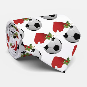 Christmas Santa Hat Soccer Design Tie