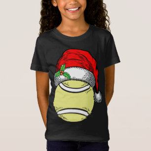 Christmas Santa Hat Tennis Sport Funny Gift T-Shirt