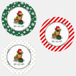 Christmas Santa Hat Tibetan Spaniel (Brown) Cute