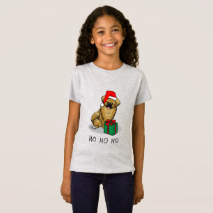 Christmas Santa Hat Tibetan Spaniel (Brown) Cute T-Shirt