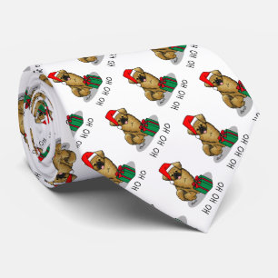 Christmas Santa Hat Tibetan Spaniel (Brown) Cute Tie