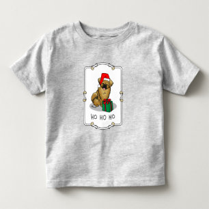 Christmas Santa Hat Tibetan Spaniel (Brown) Cute Toddler T-Shirt