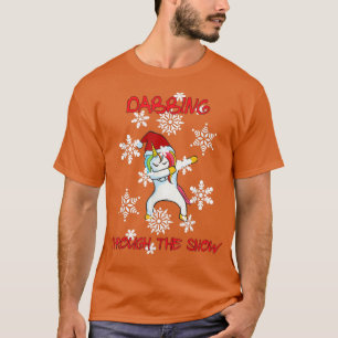 Christmas Santa Hat Unicorn Tshirt Dabbing Through