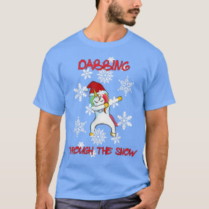Christmas Santa Hat Unicorn Tshirt Dabbing Through