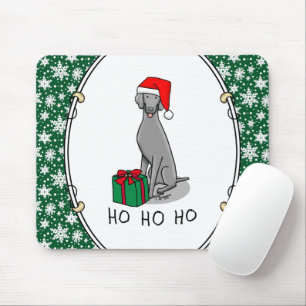 Christmas Santa Hat Weimaraner Dog (grey 1) Cute Mouse Mat
