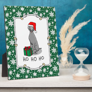 Christmas Santa Hat Weimaraner Dog (grey 1) Cute Plaque