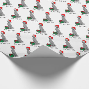 Christmas Santa Hat Weimaraner Dog (grey 1) Cute Wrapping Paper