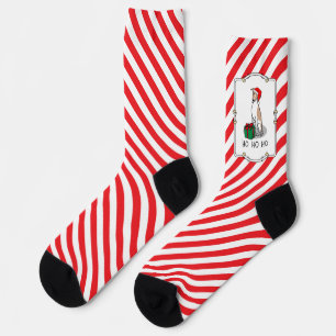Christmas Santa Hat Whippet Dog Fawn & white Cute Socks