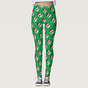 Christmas Santa Hat With Cat Face Pattern  Leggings
