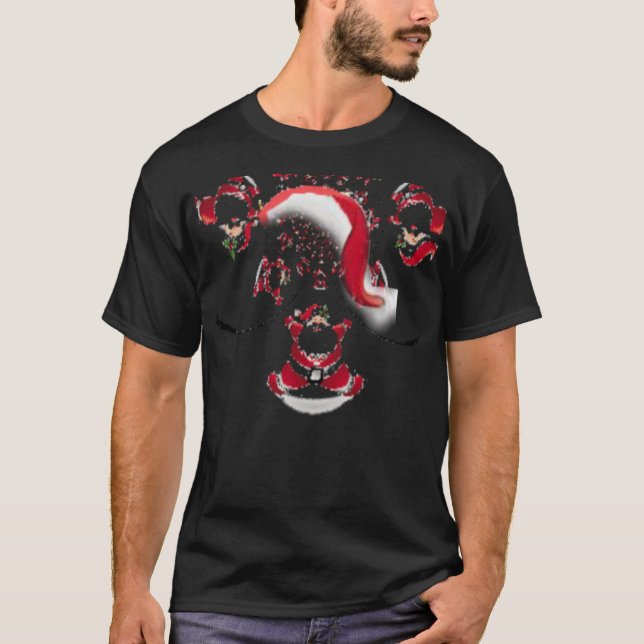 Christmas Santa Hat Word Art T-Shirt (Front)