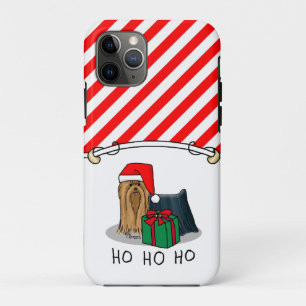 Christmas Santa Hat Yorkshire Terrier Yorkie Cute iPhone 11 Pro Case