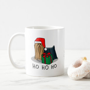 Christmas Santa Hat Yorkshire Terrier Yorkie Cute Coffee Mug