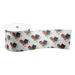 Christmas Santa Hat Yorkshire Terrier Yorkie Cute Satin Ribbon