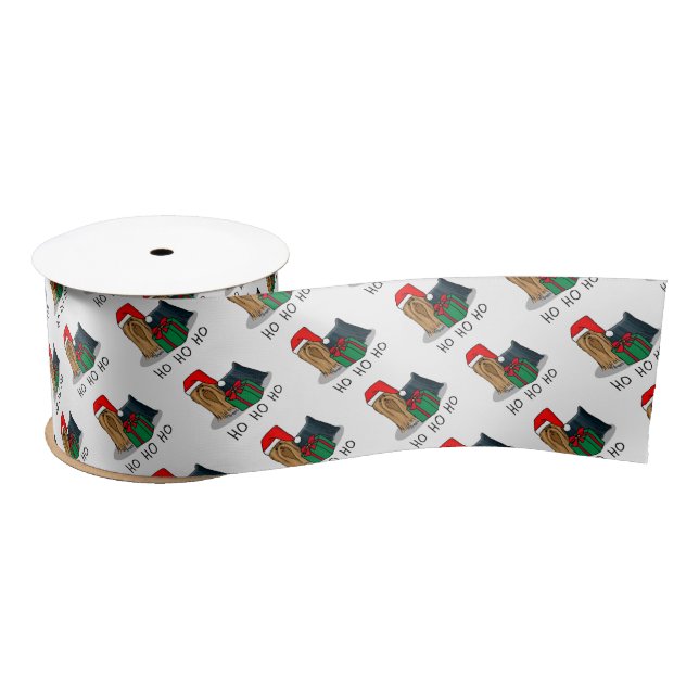 Christmas Santa Hat Yorkshire Terrier Yorkie Cute Satin Ribbon (Spool)
