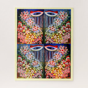 Christmas Santa haunting art Jigsaw Puzzle