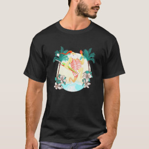 Christmas Santa Hawaiian Surfing Summer Surf T-Shirt