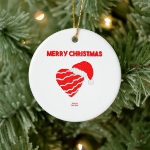 Christmas Santa Heart Circle Ornament
