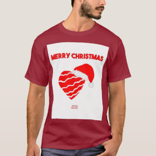 Christmas Santa Heart Men's Maroon Basic T Shirt