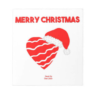 Christmas Santa Heart Notepad (14 cm x 15.2 cm)