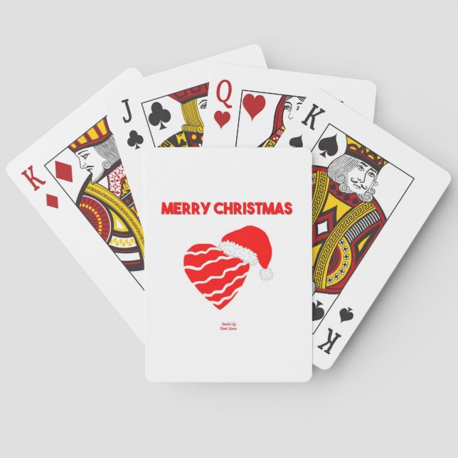 Christmas Santa Heart Playing Cards (Back)