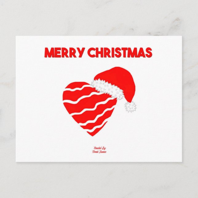 Christmas Santa Heart Postcard (Front)