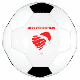 Christmas Santa Heart Soccer Ball