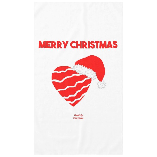 Christmas Santa Heart Tablecloth (Front)