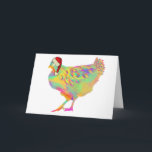 Christmas Santa Hen Funny Colourful Chicken Lover Card<br><div class="desc">Bring some quirky Christmas cheer to the festive season with this Funny Chicken Colourful Festive Farm Hen Christmas greetings card. A cute artsy farm hen in vibrant aqua, blue, green, pink and purple hues wearing a funny xmas hat in red and cream. Add a background colour to the funky Xmas...</div>