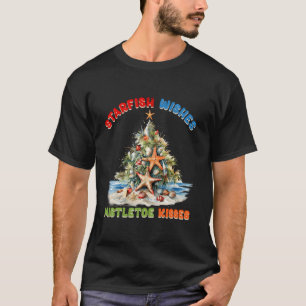 Christmas Santa Ho Beach Funny Summer July Starfis T-Shirt