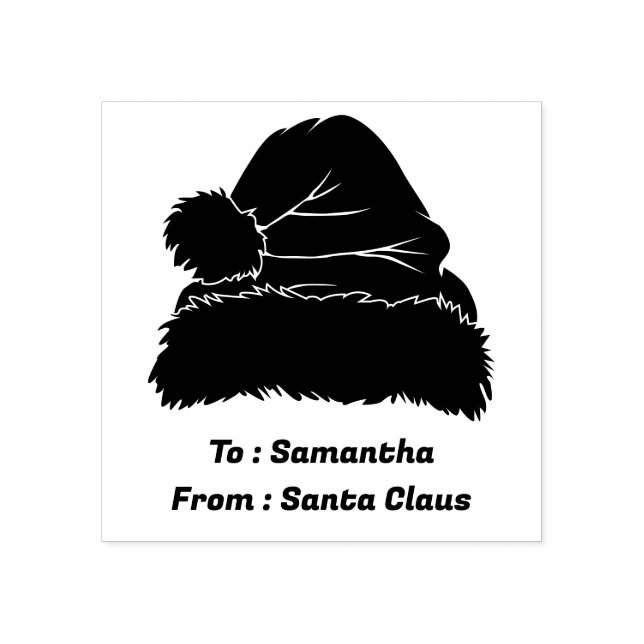 christmas santa holiday minimal rubber stamp (Imprint)