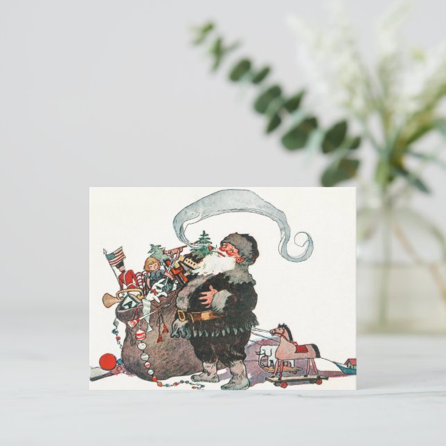 Christmas santa holiday postcard (Standing Front)
