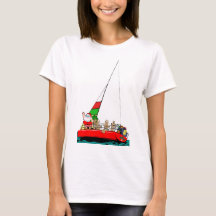 Christmas Santa in Sailboat  I'd Rather be Sailing