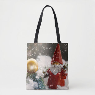 Christmas Santa in the Snow Tote Bag