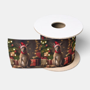 Christmas Santa Kangaroo, Satin Ribbon