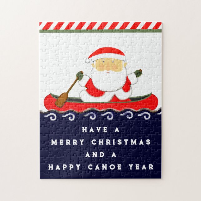 Christmas Santa Kayaking Jigsaw Puzzle (Vertical)
