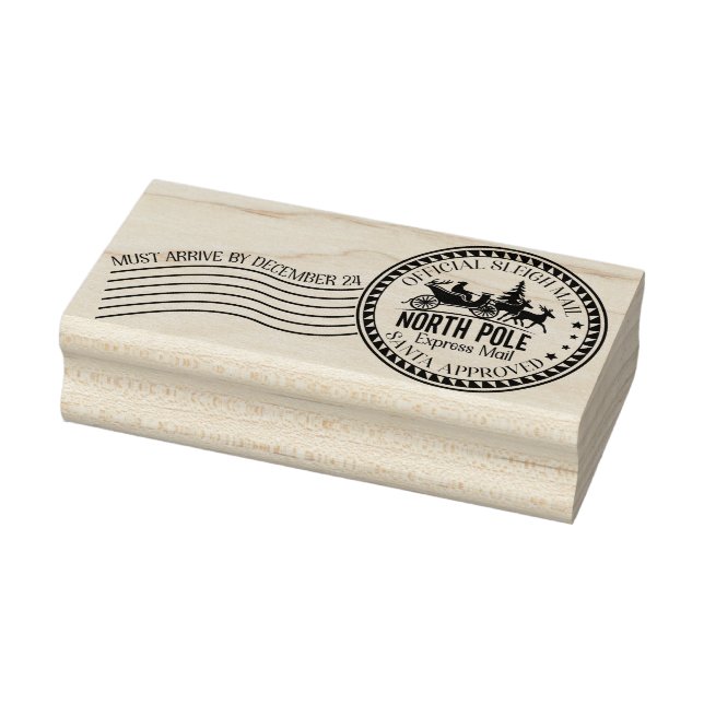 Christmas Santa Letter North Pole Express Mail Rubber Stamp (Stamp)