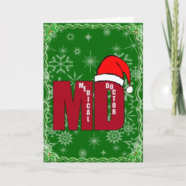CHRISTMAS SANTA MD - MEDICAL DOCTOR HOLIDAY CARD (Front)