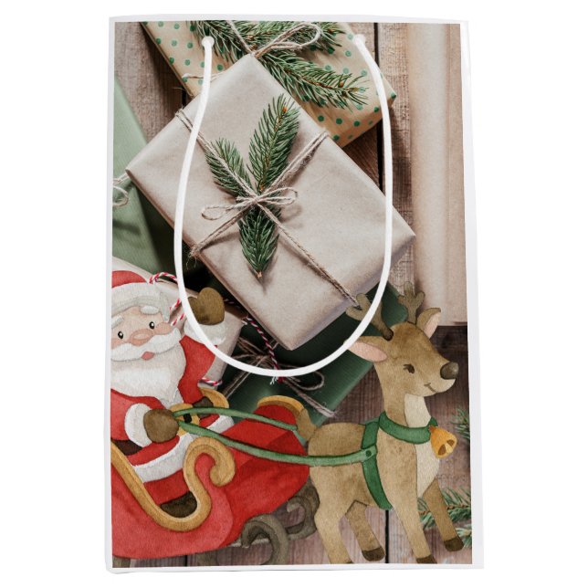 Christmas Santa Medium Gift Bag (Front)