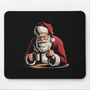 Christmas Santa Middle Finger Sarcastic Xmas Funny Mouse Mat
