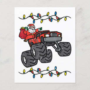 Christmas Santa Monster Truck Boys Kids Toddler Yo