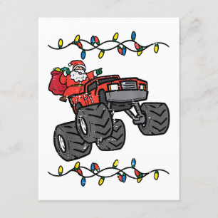 Christmas Santa Monster Truck Boys Kids Toddler Yo Enclosure Card
