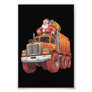 Christmas Santa Monster Truck Xmas Boys Kids Photo Print