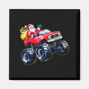 Christmas Santa Monster Truck Xmas Boys Kids Toddl Magnet