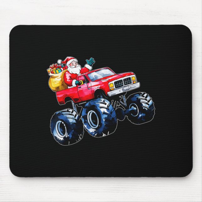 Christmas Santa Monster Truck Xmas Boys Kids Toddl Mouse Mat (Front)