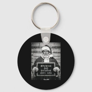 Christmas Santa Mugshot Breaking Entering Xmas Men Key Ring