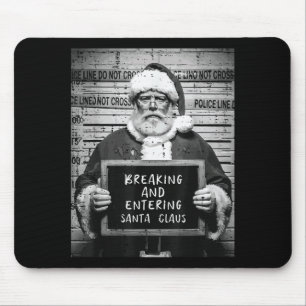 Christmas Santa Mugshot Breaking Entering Xmas Men Mouse Mat