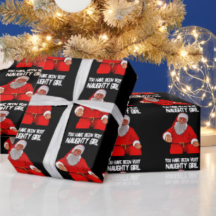 CHRISTMAS SANTA NAUGHTY GIRL WRAPPING PAPER