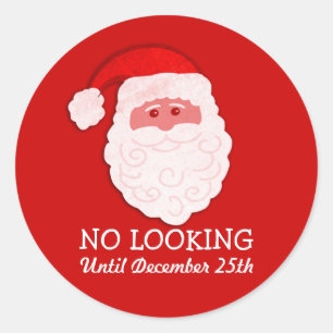 Christmas Santa no looking red sticker