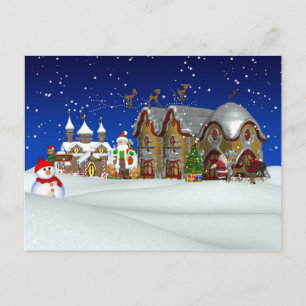 Christmas Santa North Pole Scenery Post Card